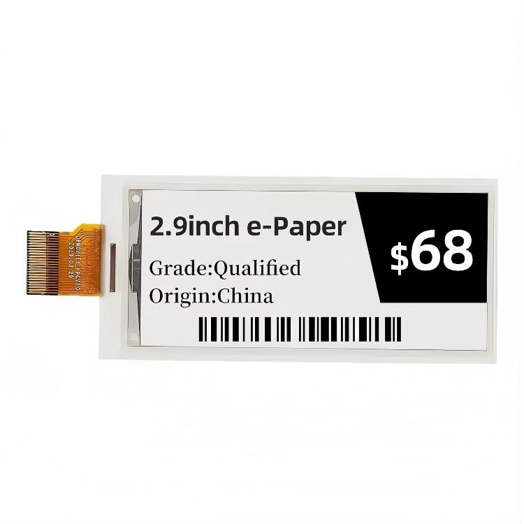 2.9-Inch Four-Color (B/W/R/Y) E-Ink Display Module - 128X296 Resolution for ESL Digital Price Tags