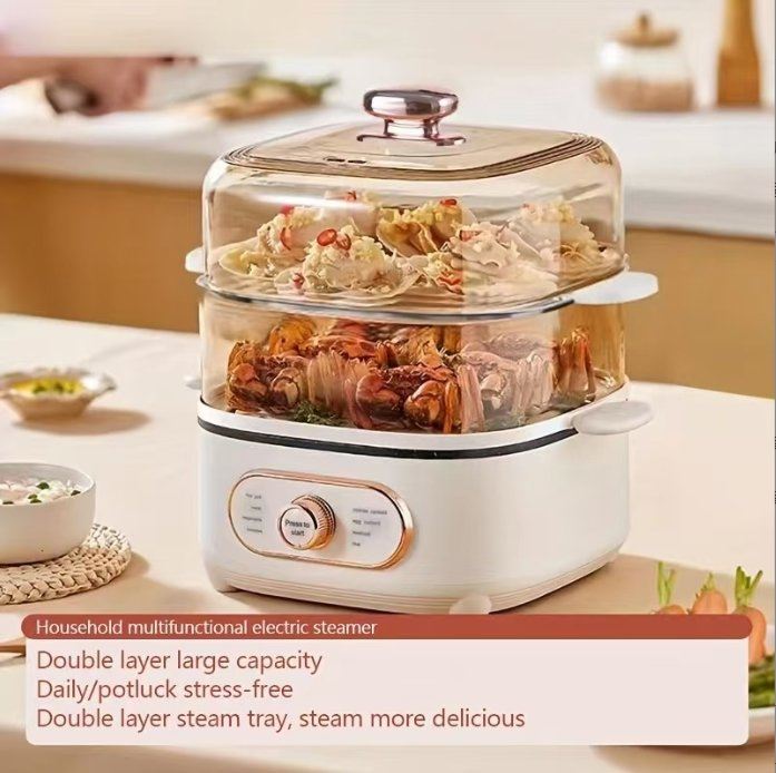 Electric Steamer, Multifunctional Electric Hot Pot, Small Appliances, Steaming Pot, Breakfast Maker, Electric Cooking Pot.