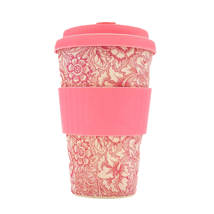 400ml Eco-Friendly Bamboo Fiber Coffee Mug Travel Mug with Lid Portable Mugs Tea Cup for Christmas Gifts