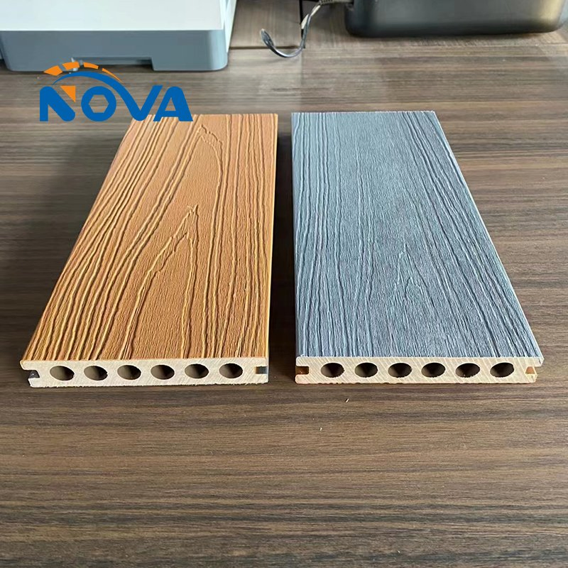 Terrace Backyard Light Brown Outdoor Composited WPC Decking Solid Wood Floor Decking for Outdoor Easy Installation