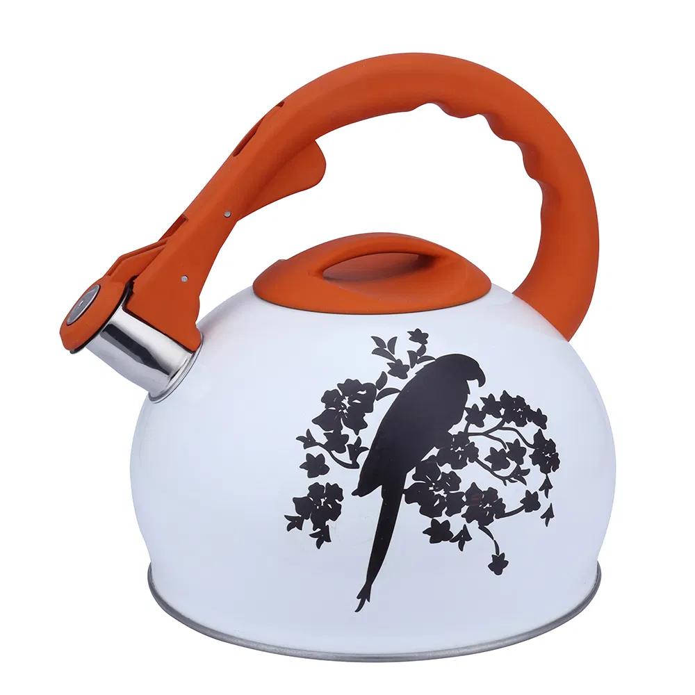 Чайник со свистком из нержавеющей стали, цветочный дизайн