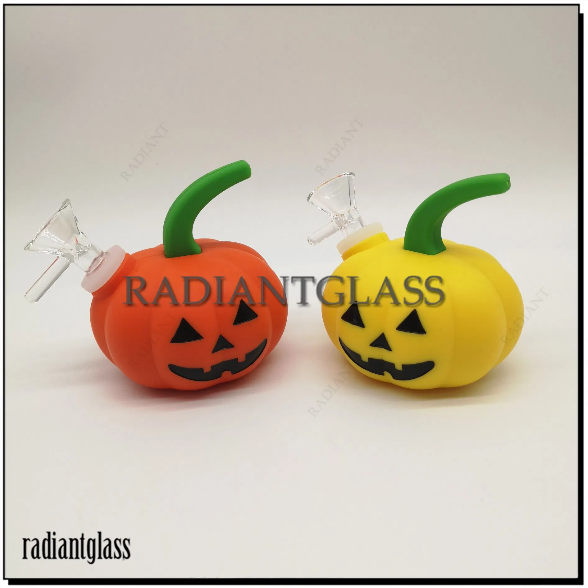 Pure Color Pumpkin Head Shape Silicone Smoking Water Pipe Hot Selling