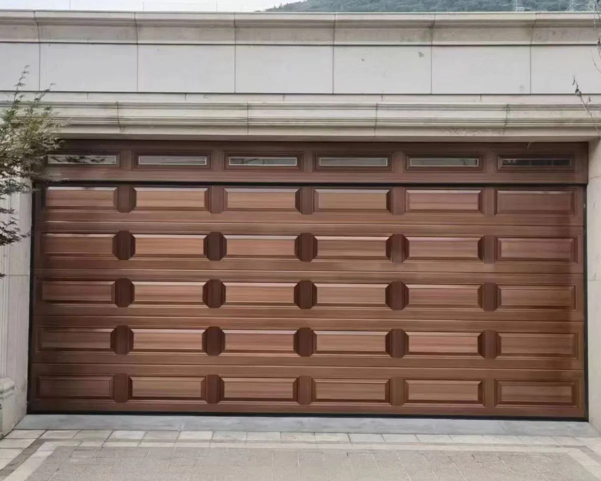 Anti-Theft Steel Automatic Roll-up Insulating Sectional Garage Doors Finished Surface Sliding Open Style Homes Villas