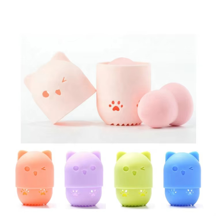 Puff Ball for Beauty Sponge Makeup Egg Makeup Tools Silicone Makeup Sponge Holder