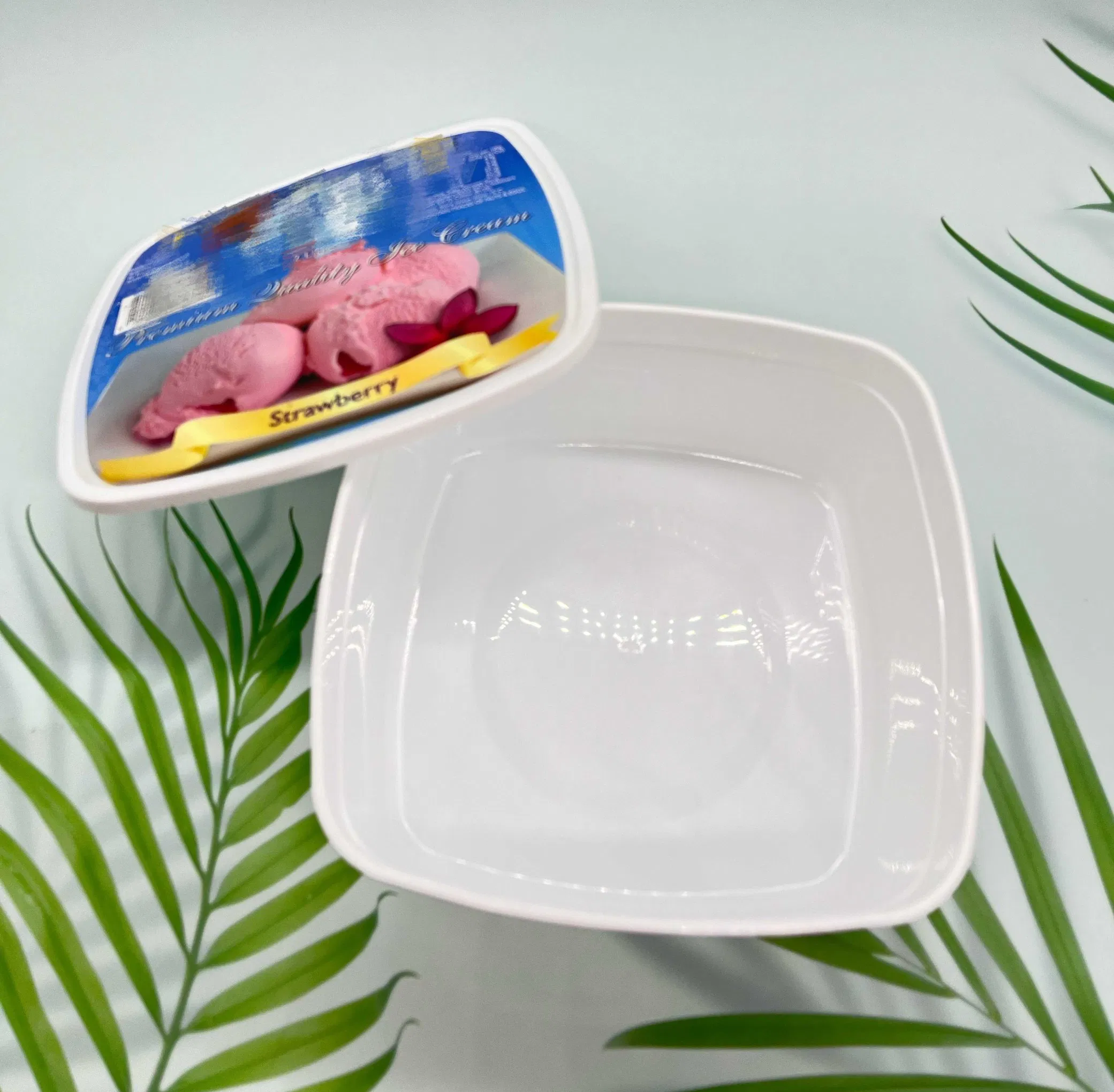 Eco Friendly Biodegradable PE Coating Disposable Frozen Yogurt Plastic Paper Icecream Cup Bowl with Plastic Paper Lid