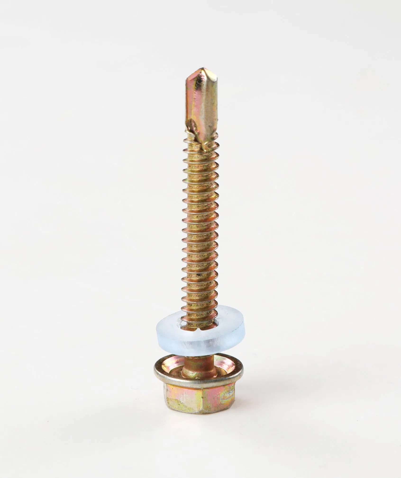 #8 #10 #12 #14 Zinc Plated Hex Washer Head Self Drilling Sheet Metal Screws with Drill Point