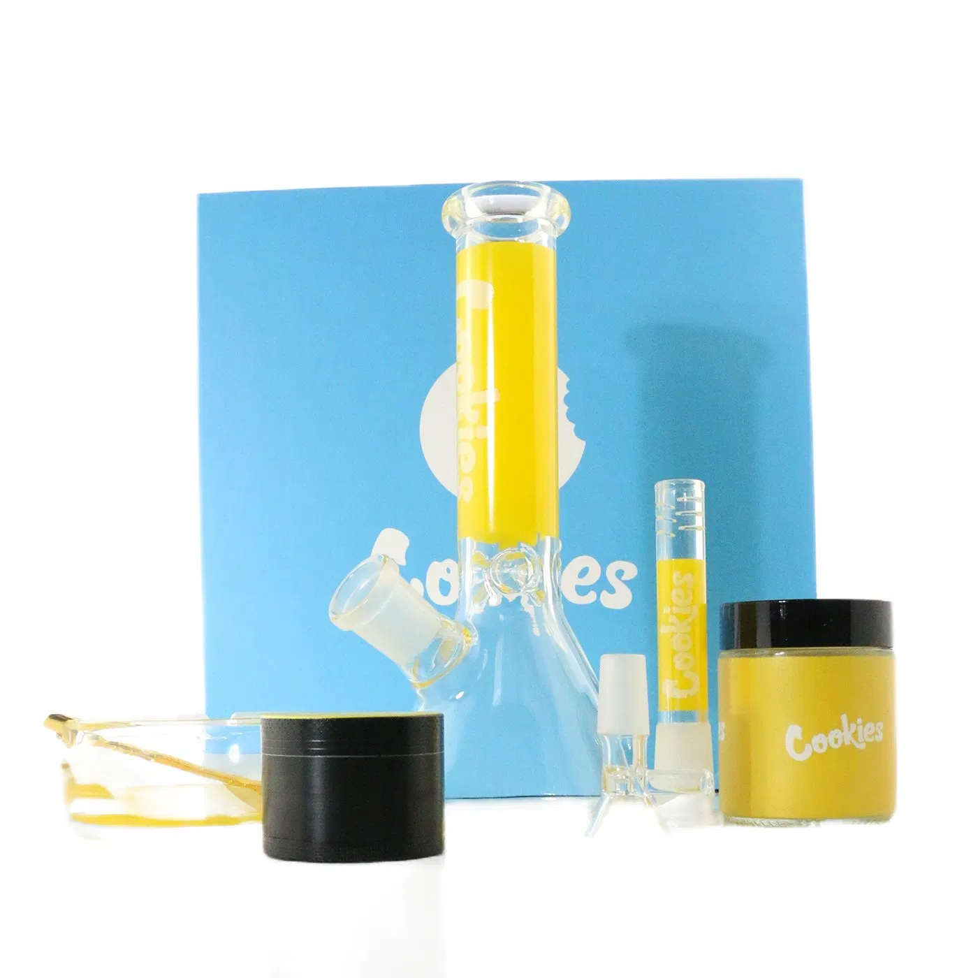 Glass Water Pipe Set Gift Smoking Set 7-Piece Set for Smoking Grinder Tray Jar