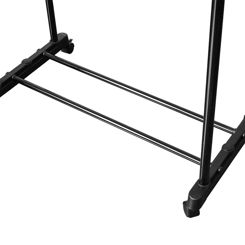 Double Rod Cloth Hanging Garment Rack Extendable Portable Stainless Steel Dryer DIY with Wheels