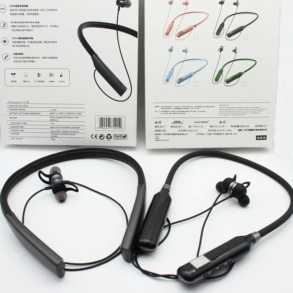 Наушники BT-7 YY-706 беспроводные на шею, спортивные