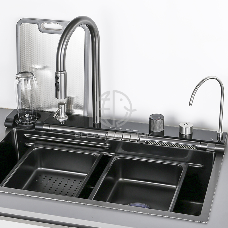 Multifunctional Easy Clean Kitchen Thick Gauge Stainless Steel Handmade Sink Accessories Kit