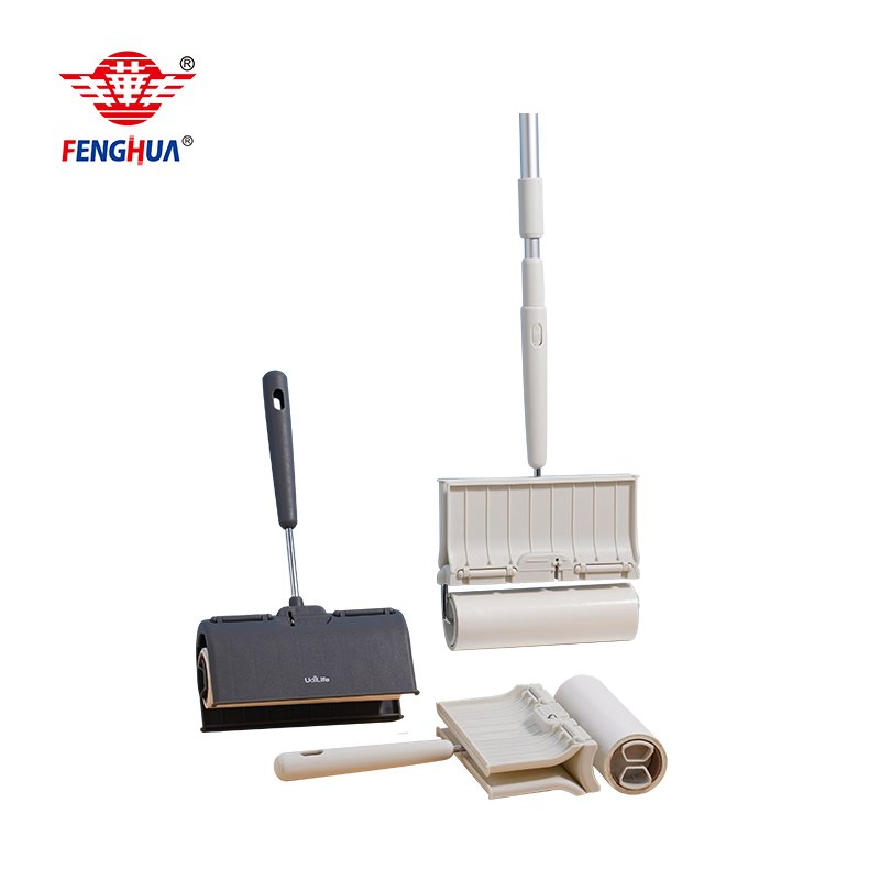 Extendable Long Handle Adhesive Large 16cm 30 60 90 Sheets Tear Paper Cleaning Sticky Tape Lint Roller for Carpet Floor