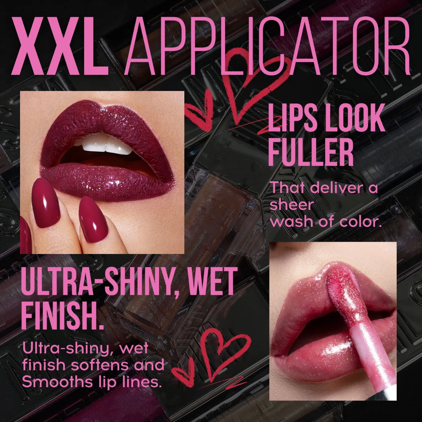 Wholesale Customization Factory High Glitter Comfortable Finish Applicator Ultra Shiny Wet Finish Lip Gloss