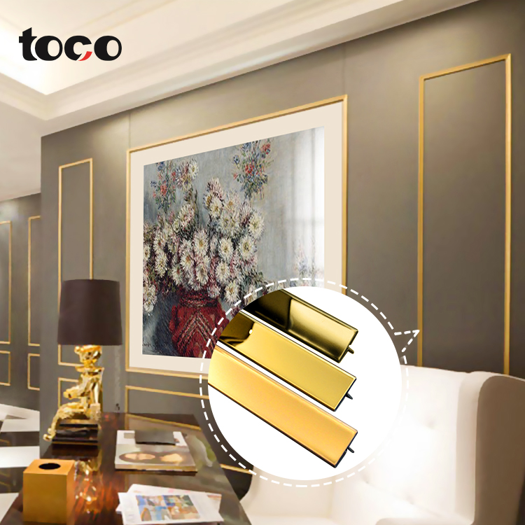 Classical Ceramic Profiles Decorative Metal Strips Stainless Steel T-Shape Accessories Tile Trim