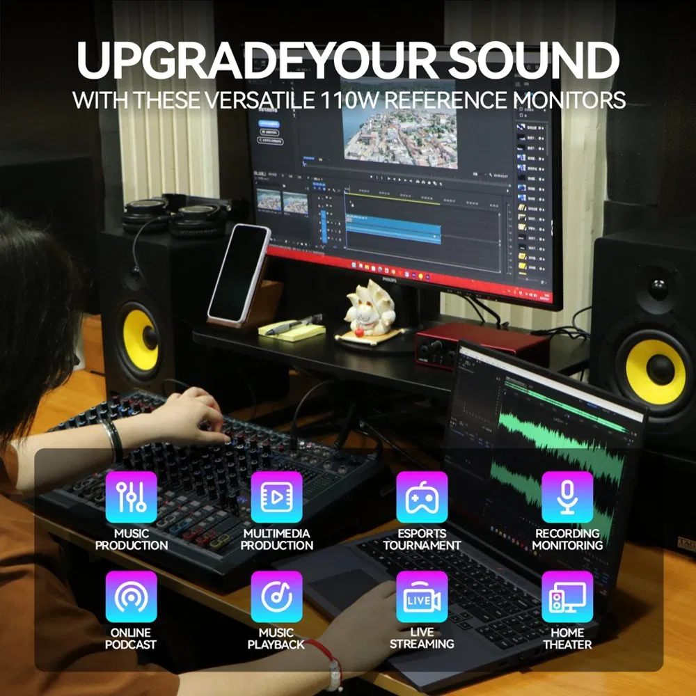 Chordio Ma6 Monitor Speaker with Built-in Class Ab Analog Amplifier for Pure Sound