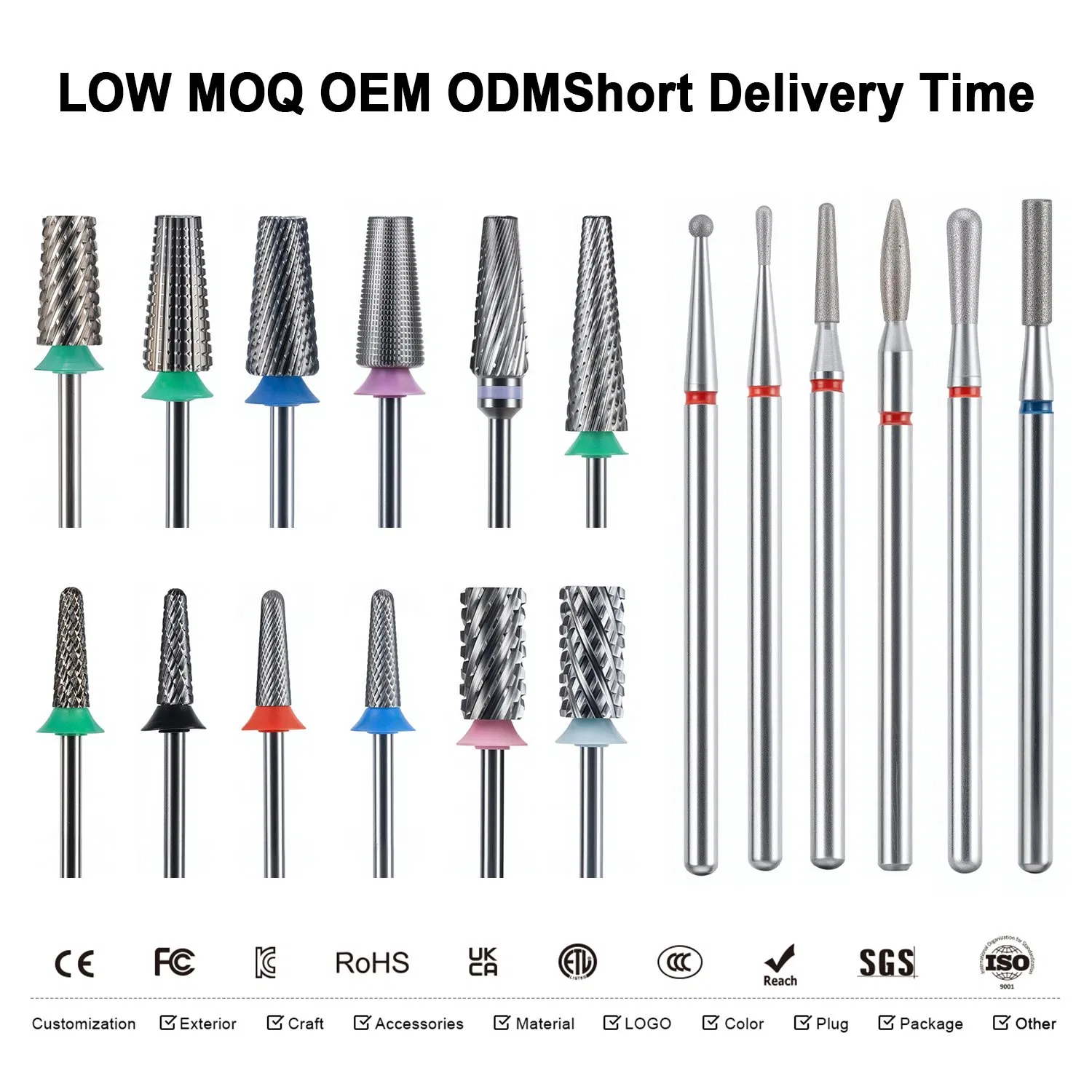 Wholesale E File Nail Drill Bits Tungsten Carbide Diamond Tapered Barrel Nail Bit Drill
