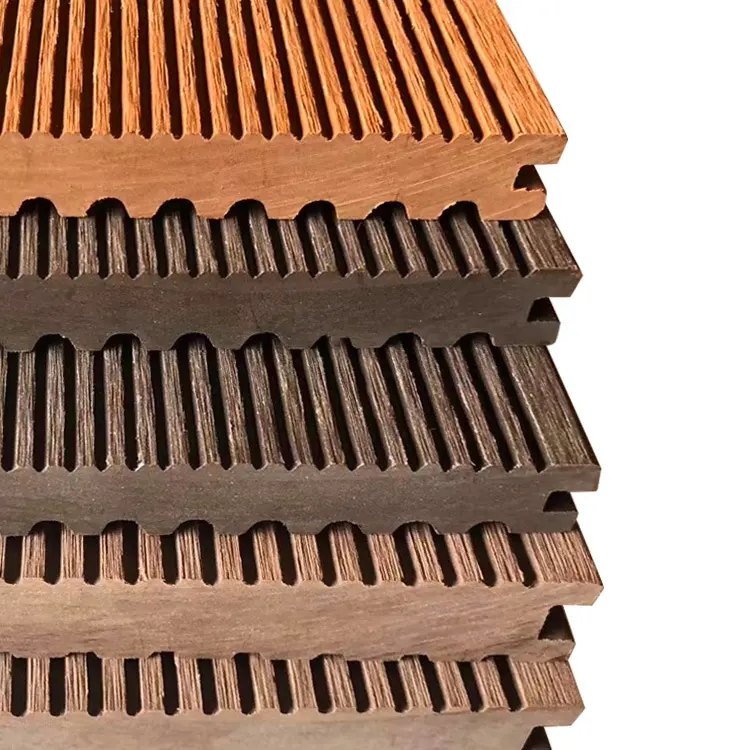 Garden Landscaping Composite Decking Board Teak Wood Waterproof Flooring Composite Deck Crack-Resistant WPC Decking