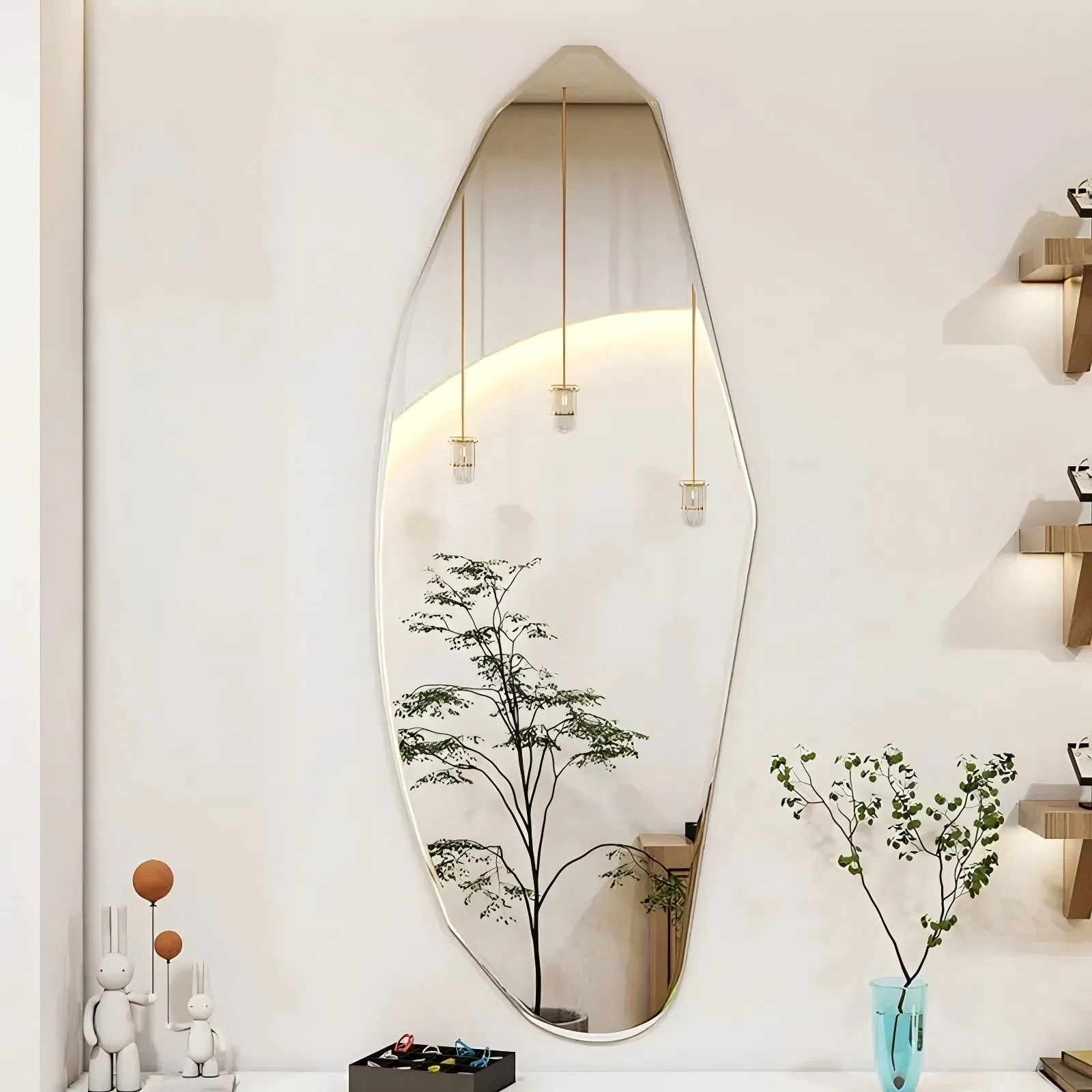 Factory Customized Frameless Bathroom Wall Mirror Irregular Decorative Mirror