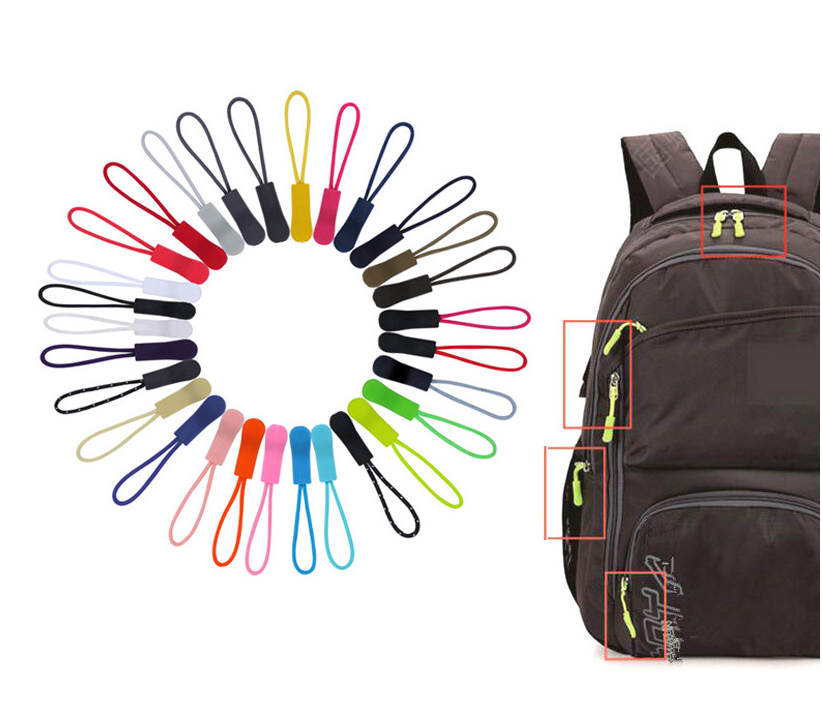 Бегунки для молнии цветные с шнуром съемные