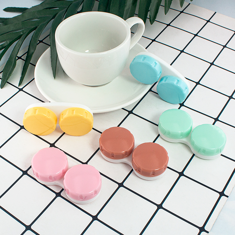 Factory Fashion Colorful Cute Whip Contact Lens Double Container