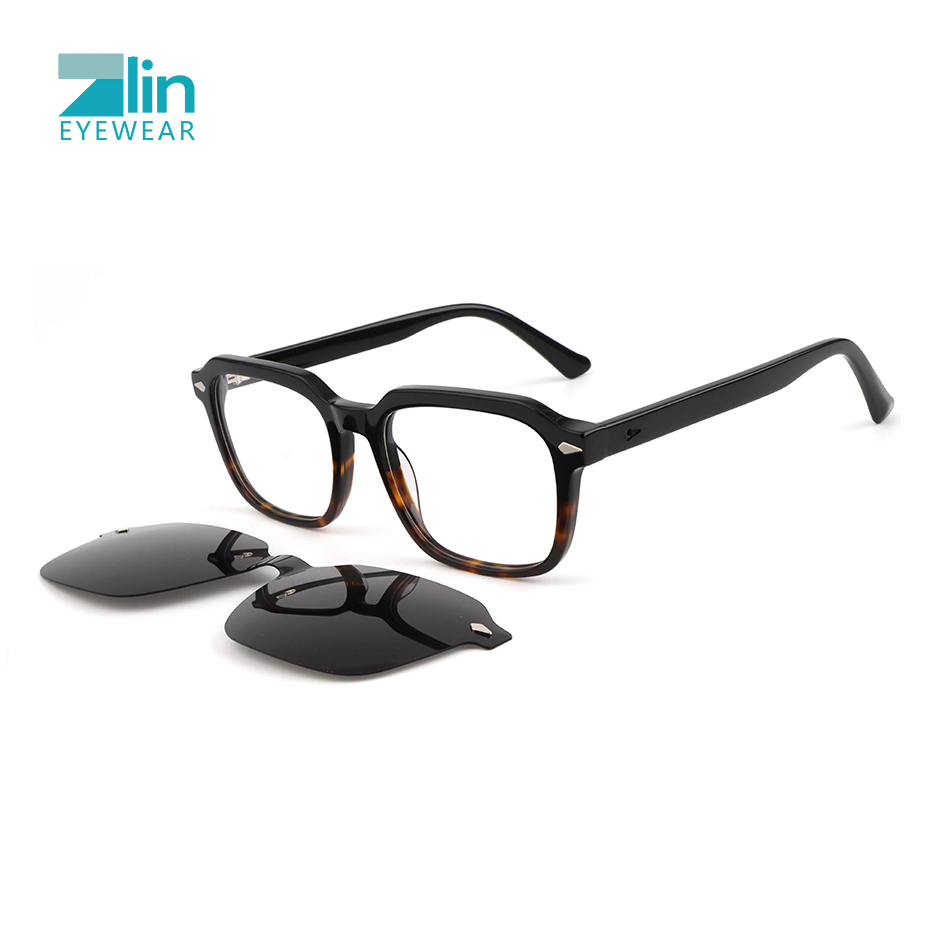 Polarized Sunglasses Anti-UV Mirror Sun Glasses Wholesale Magnetic Clip on Men Sunglasses