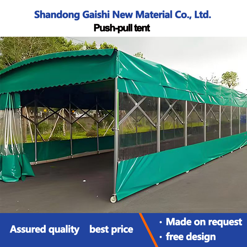 Rolling Mobile PVC Retractable Awning Canopy Mobile Push-Pull Folding Tent