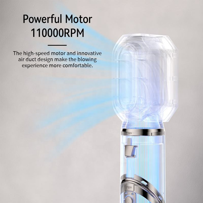 6-in-1 Multi-Hair Styling Hot Air Blower Hair Curler Straight Brush Nozzle