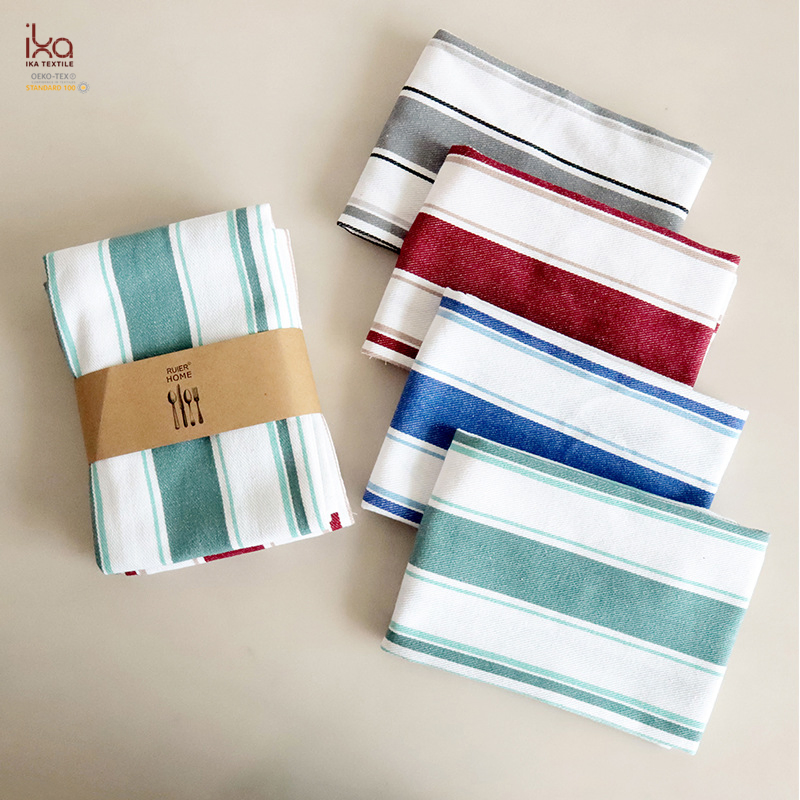 Jacquard Sublimation Quick Dry Large Gift Yarn Dyed Kitchen Dish Cloth Wholesale White Custom Cotton Tea Towel