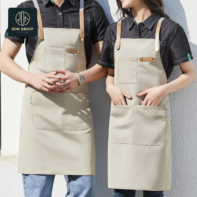 Wholesale Waiter Waitress Kitchen Denim Apron for Restaurant
