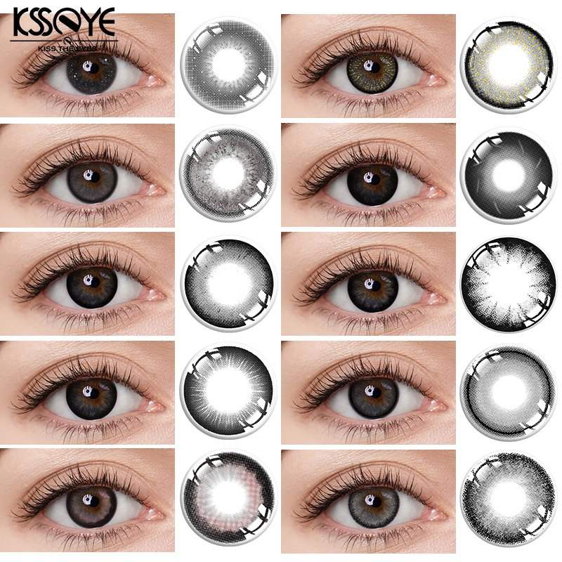 Ksseye Natural Black Contact Lens Toric Colored Color Eye Contacts Lenses for Dark Eyes 14.0mm