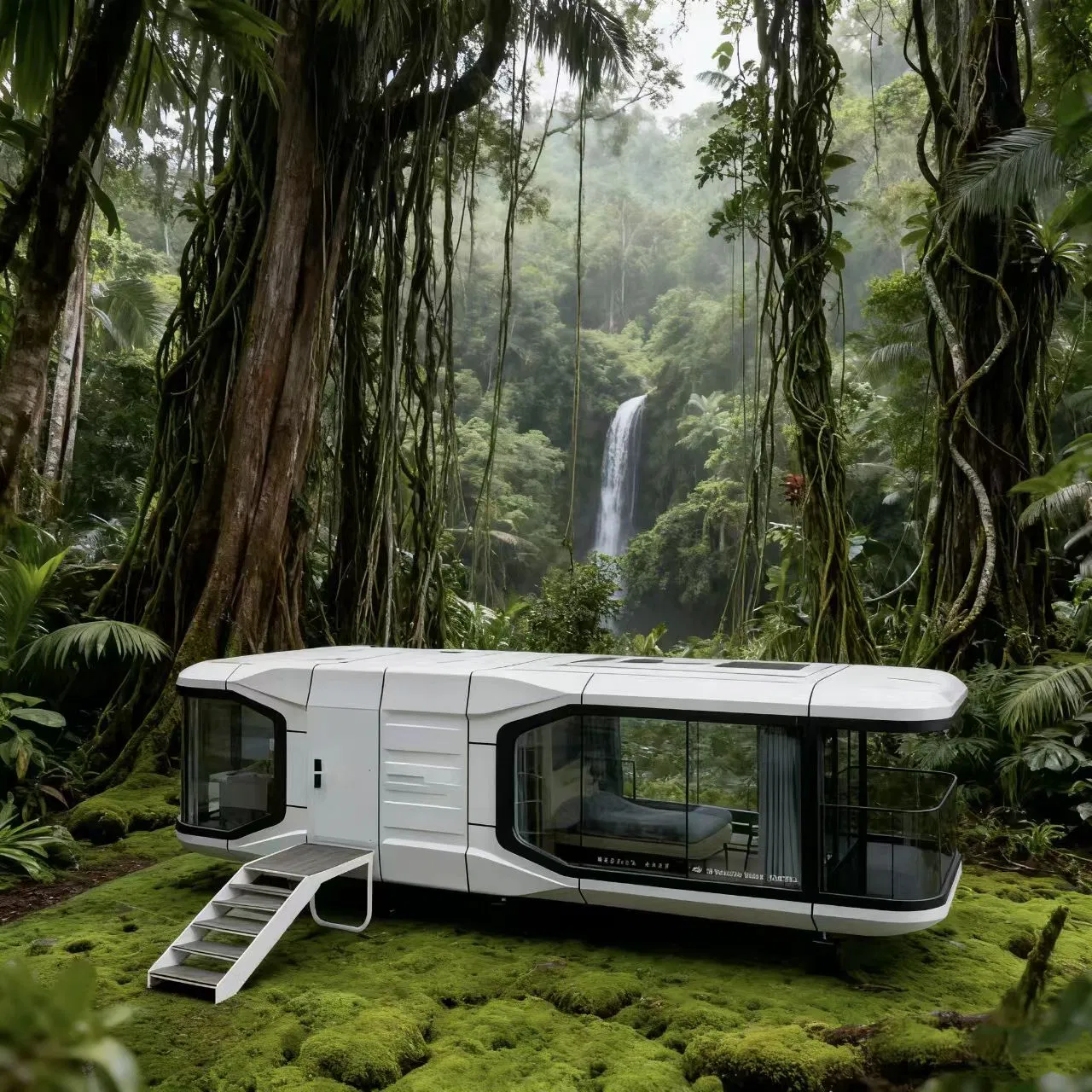 Panoramic Glamping Space Capsule Prefab House with 360° Views
