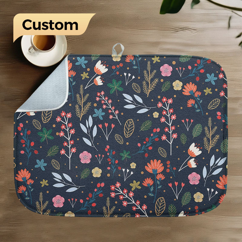 Коврик для сушки посуды с полной печатью, быстровпитывающий