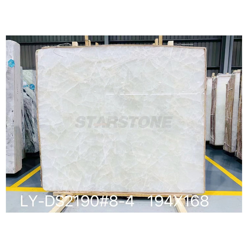 Popular White Marble Natural Onyx Slab White Marble White Crystal Marble Slab