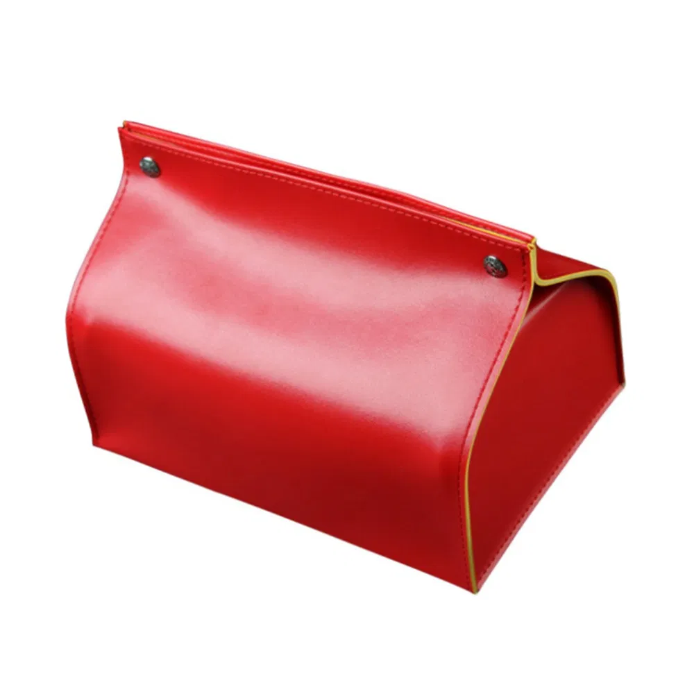 House Decorative PU Leather Tissue Box Holder, Rectangular Tissue Facial Paper Cover Case