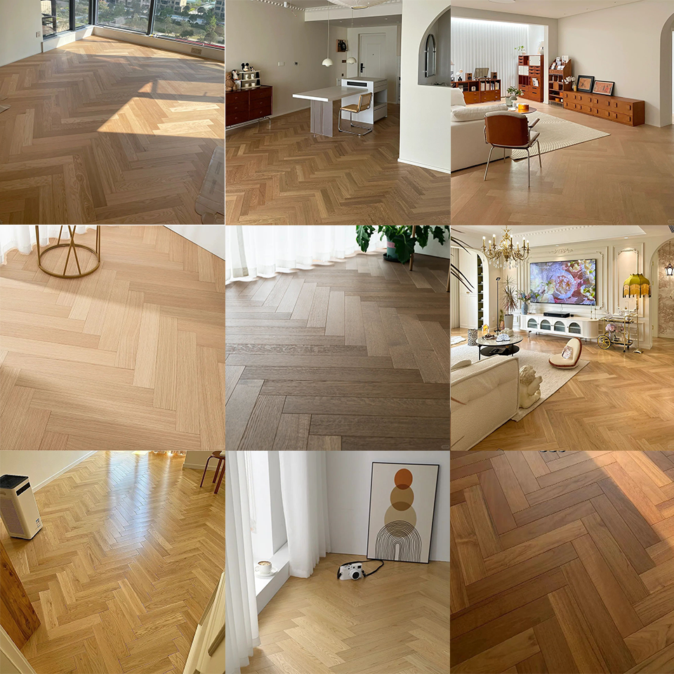 Oak Walnut Chevron Herringbone Solid Wood Eucalyptus Flooring Solid Rustic Wood Flooring Solid Wood Floor Parquet Flooring