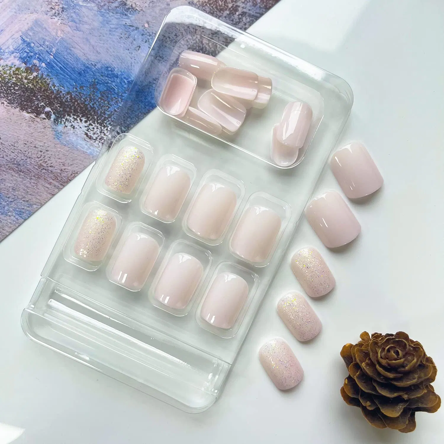 24PCS Press on Nails Press Nail Patch Wearable Nail Reuse (cat's eye)