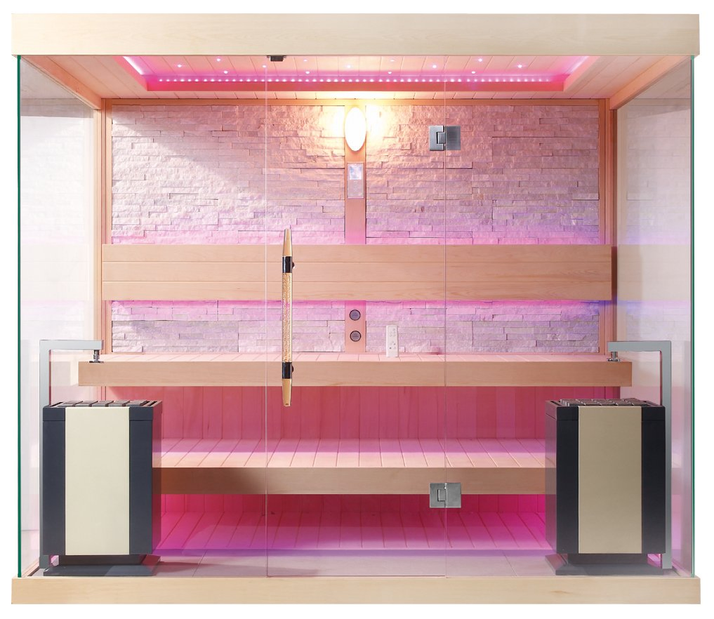 Современная сауна на 2-4 человека с закалённым стеклом