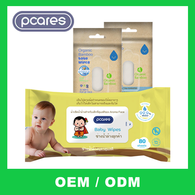 Customized OEM Baby Hand Mouth Wipe Skincare Nature Organic Baby Wipes Spunlace Fabric Non Woven Wet Tissue Wipes