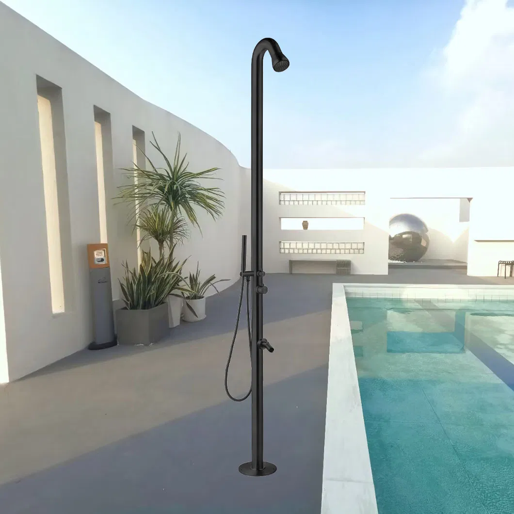 Matte Black Stainless Steel Outdoor Swimming Shower