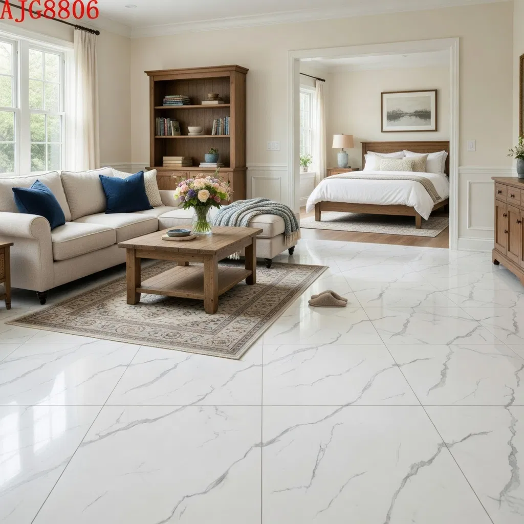 Плитка напольная 60x60 см глянцевая Carrara White