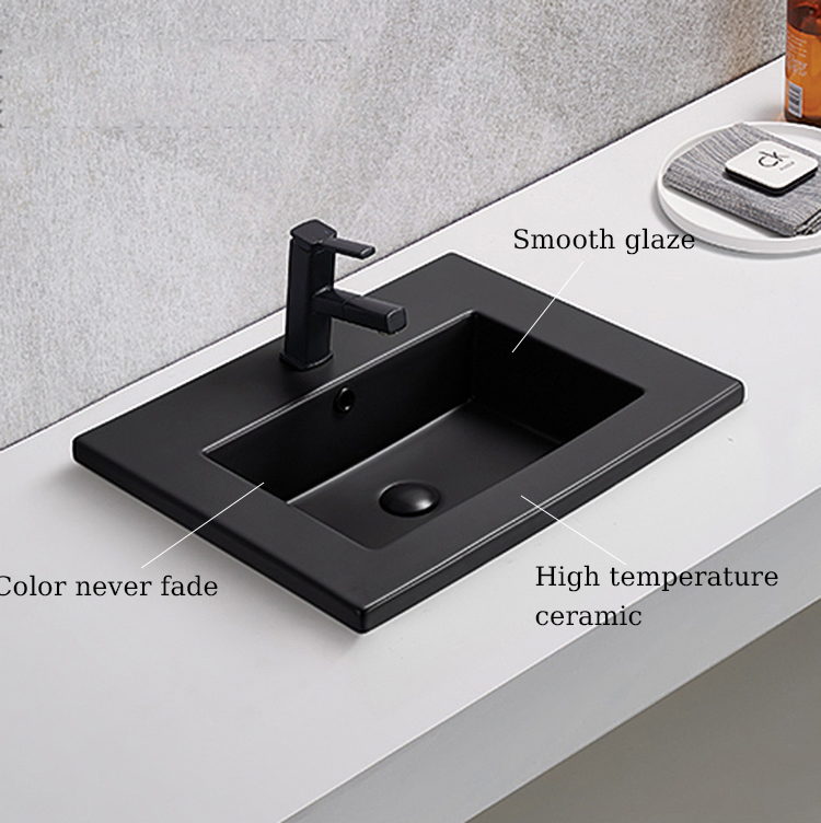 Керамическая раковина прямоугольная для ванной