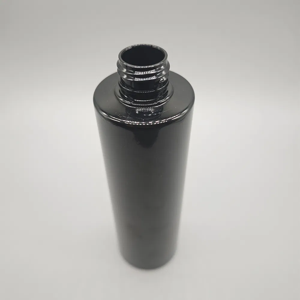 Outstanding Incredible 8oz Black Cylinder Plastic Bottle for Personal Care Packaging