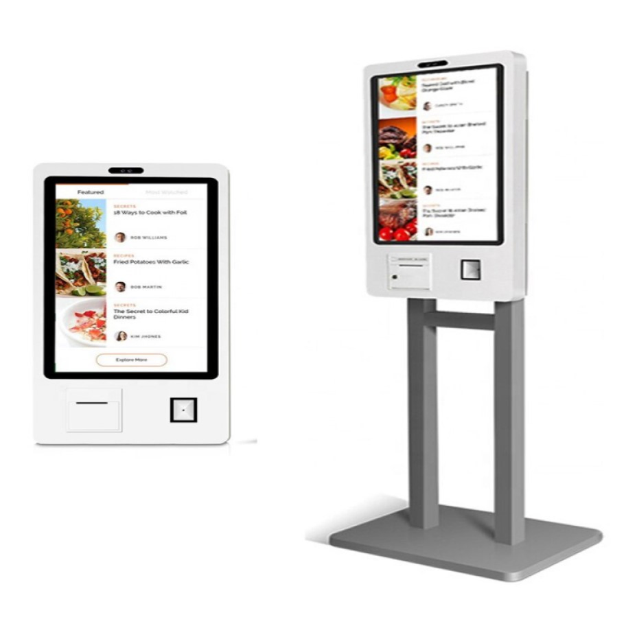 Wall Mounted Self Ordering Kiosk 32 Inch Bank Card Reader for Restaurant