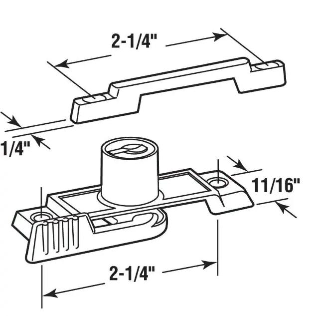 White, Slim-Line Keyed Sash Lock