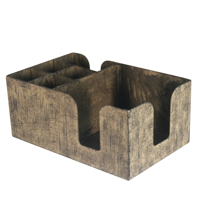 Promotional Napkin Holder Stainless Steel Bar Caddy Organizer Garnish Tray with Printed Logo