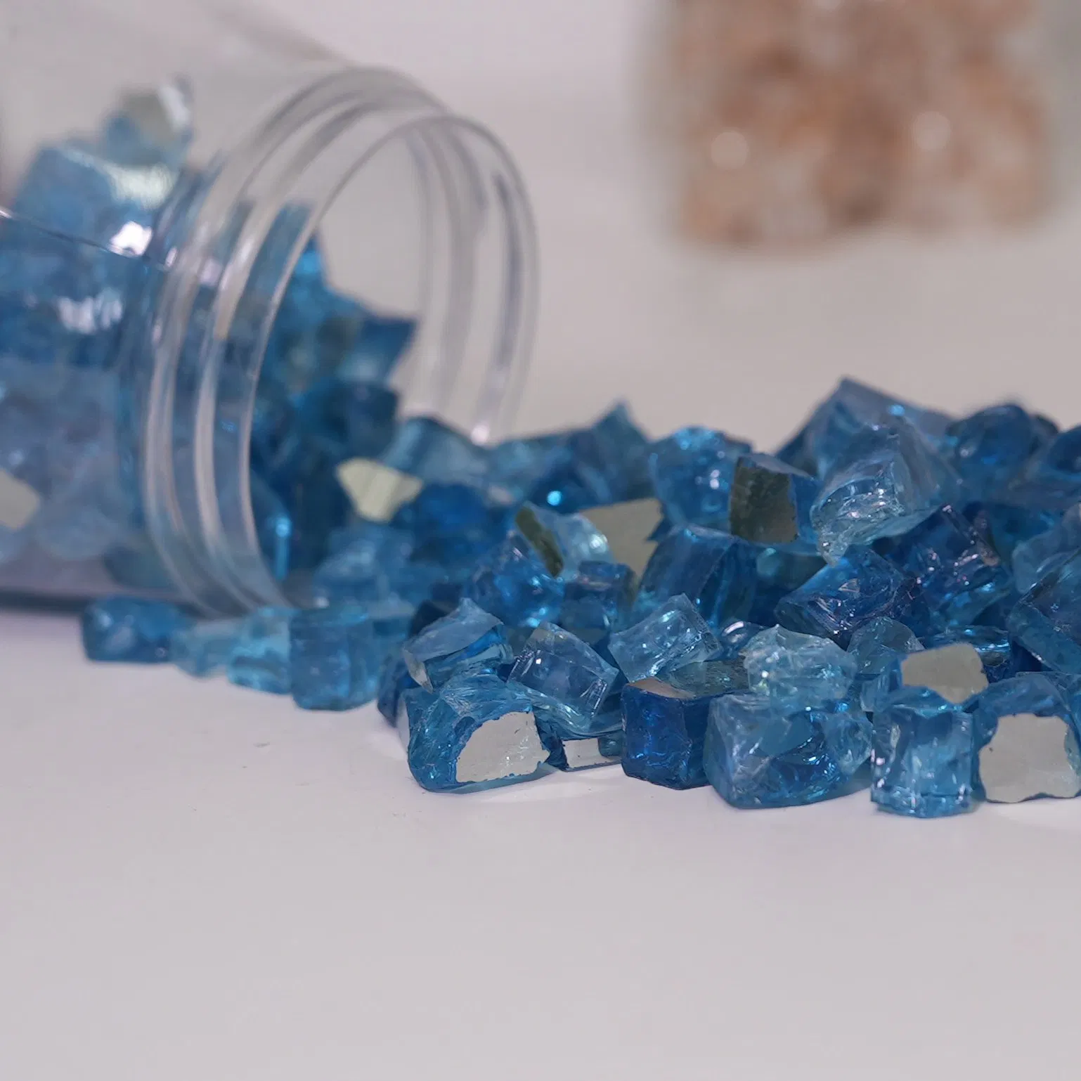 1/2'' Black Broken Glass Fire Pit Tempered Glass