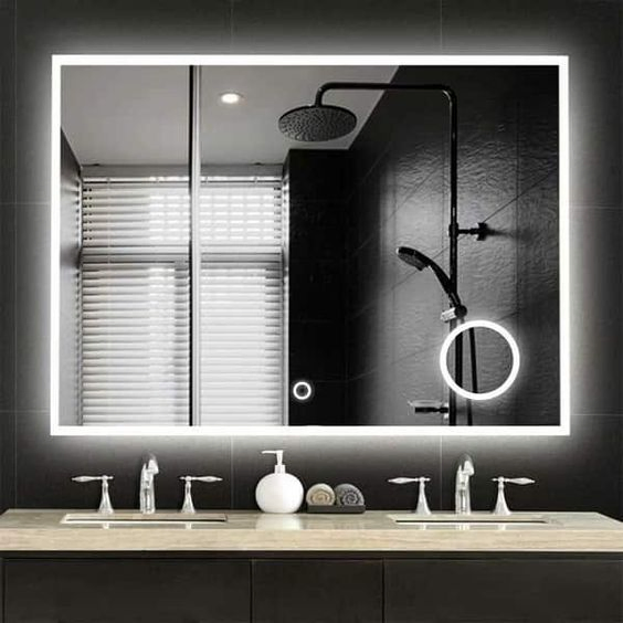 Wall Mounted Touch Sensor Bluetooth Bathroom Vanity LED Mirror with Magnifier