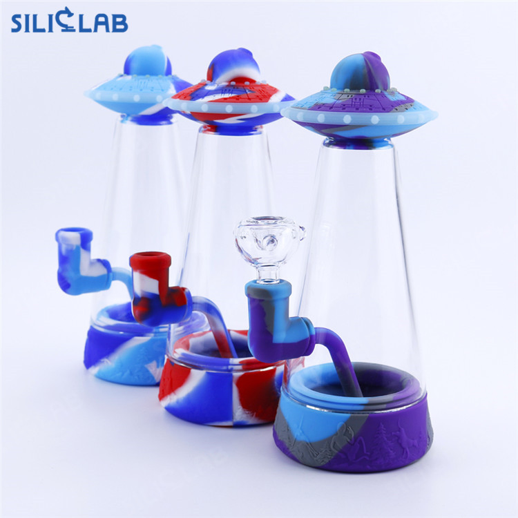 Siliclab UFO Design Glass Pipe Glass Water Pipe Hookah Smoking Bubbler Smoke Filter Smoking Pipes