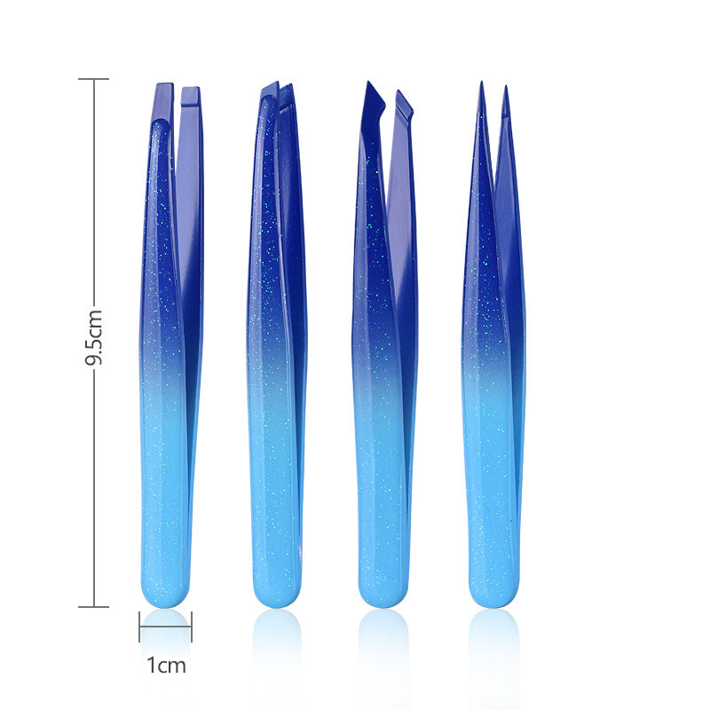 Precise Stainless Steel Plucking Splinter Hair Removal Eyelash Extension Eyebrow Tweezers Set