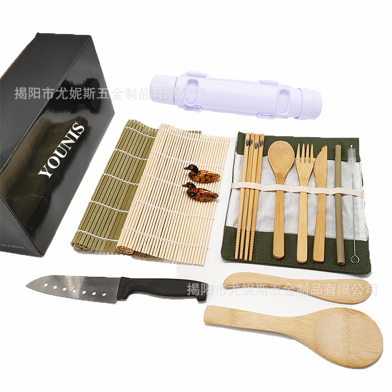 Wholesale Price OEM Manufacturer Sustainable Sushi Making Set with Eco Bamboo Tools and Mold