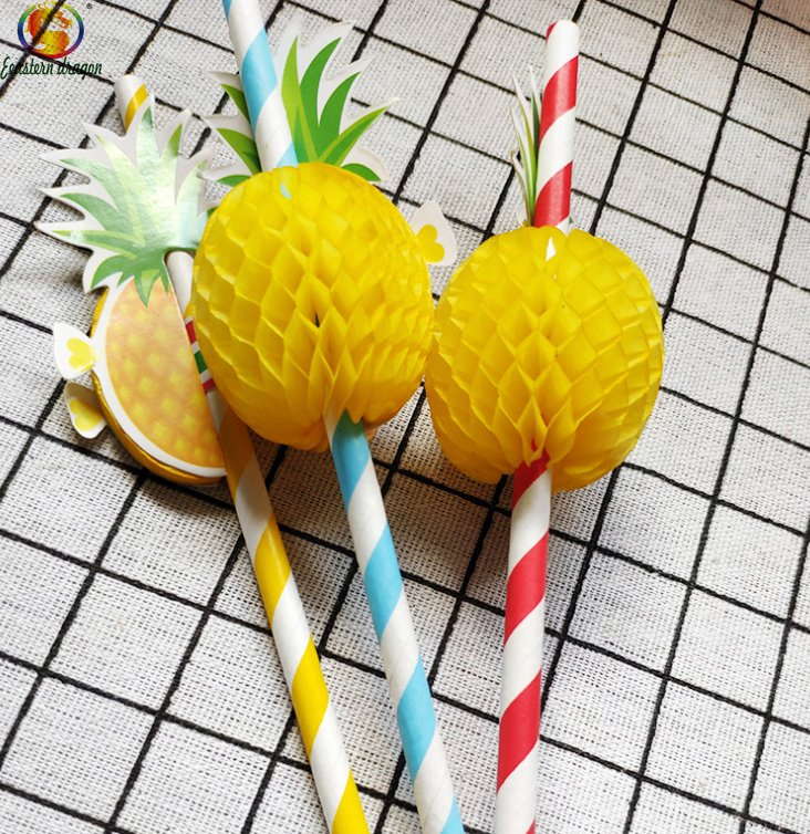 6*197mm Biodegradable Disposable Wrapped Paper Straws